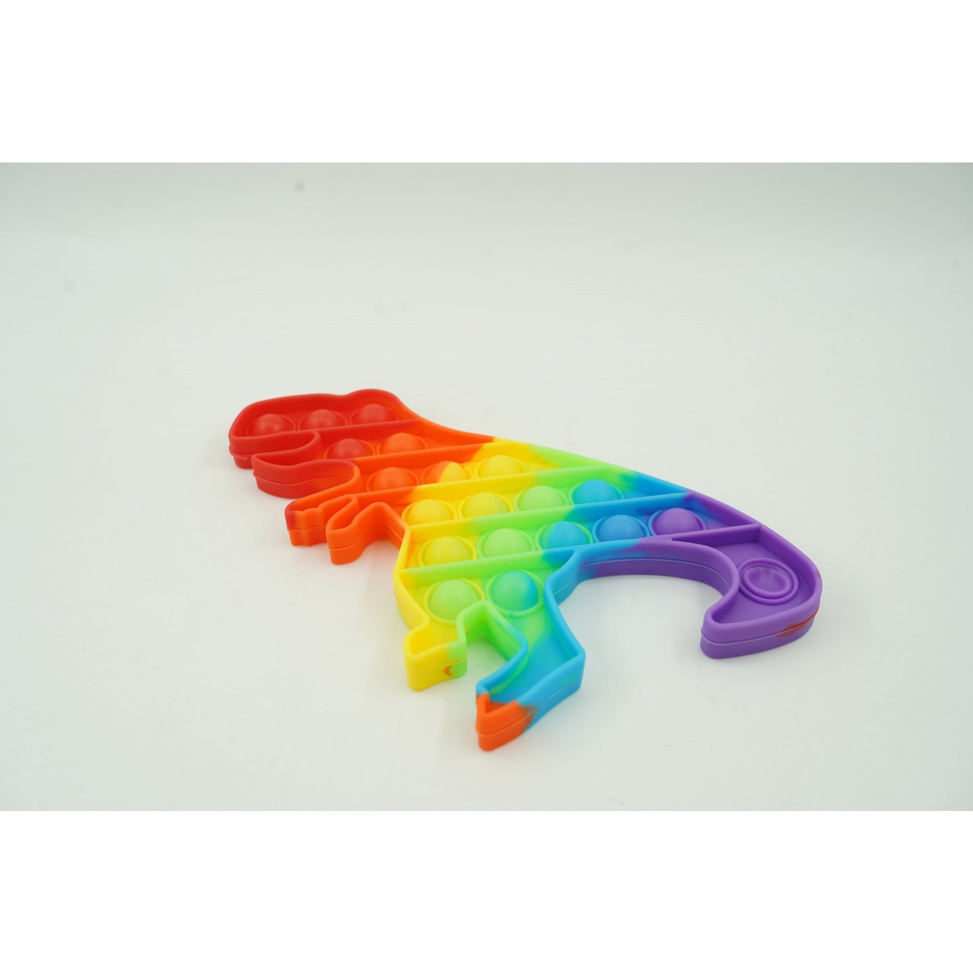 Jucarie antistres din silicon, Klevo, Pop It Now and Flip It, Dinozaur mic, Multicolor V1