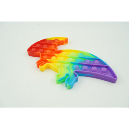 Jucarie antistres din silicon, Klevo, Pop It Now and Flip It, Dinozaur mic, Multicolor V2