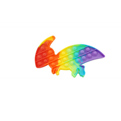 Jucarie antistres din silicon, Klevo, Pop It Now and Flip It, Dinozaur mic, Multicolor V2