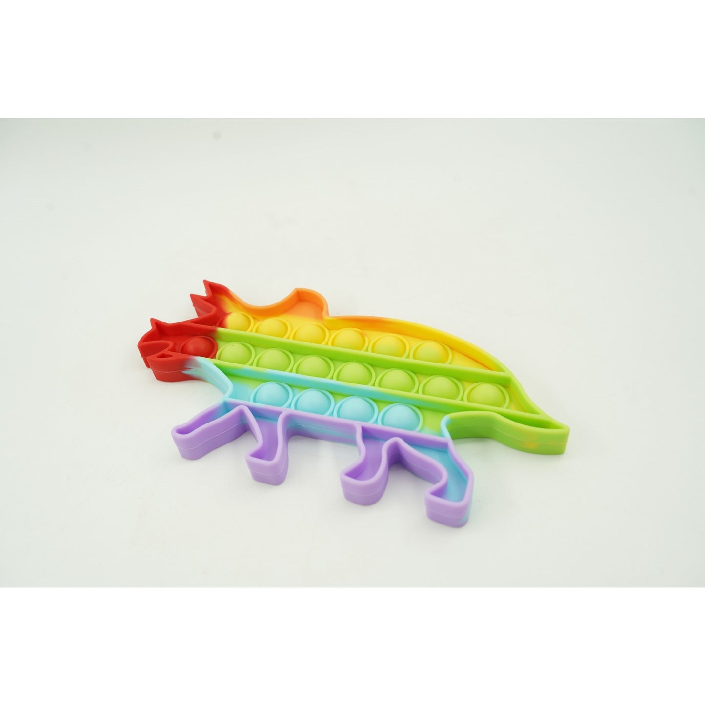 Jucarie antistres din silicon, Klevo, Pop It Now and Flip It, Dinozaur mic, Multicolor V3