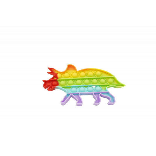 Jucarie antistres din silicon, Klevo, Pop It Now and Flip It, Dinozaur mic, Multicolor V3