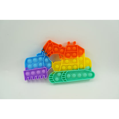 Jucarie antistres din silicon Klevo, Pop it Now and Flip It ,Excavator ,Multicolor ,Model 4