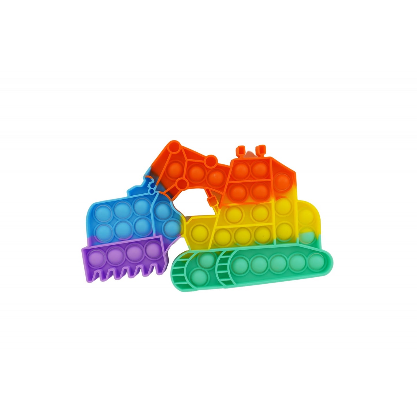 Jucarie antistres din silicon Klevo, Pop it Now and Flip It ,Excavator ,Multicolor ,Model 4