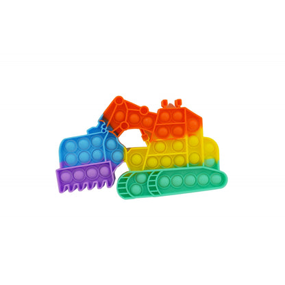 Jucarie antistres din silicon Klevo, Pop it Now and Flip It ,Excavator ,Multicolor ,Model 4
