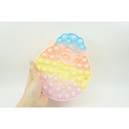 Jucarie antistres din silicon, Klevo, Pop It Now and Flip It, Geanta de umar, Mica printesa, 16 cm, Macarons