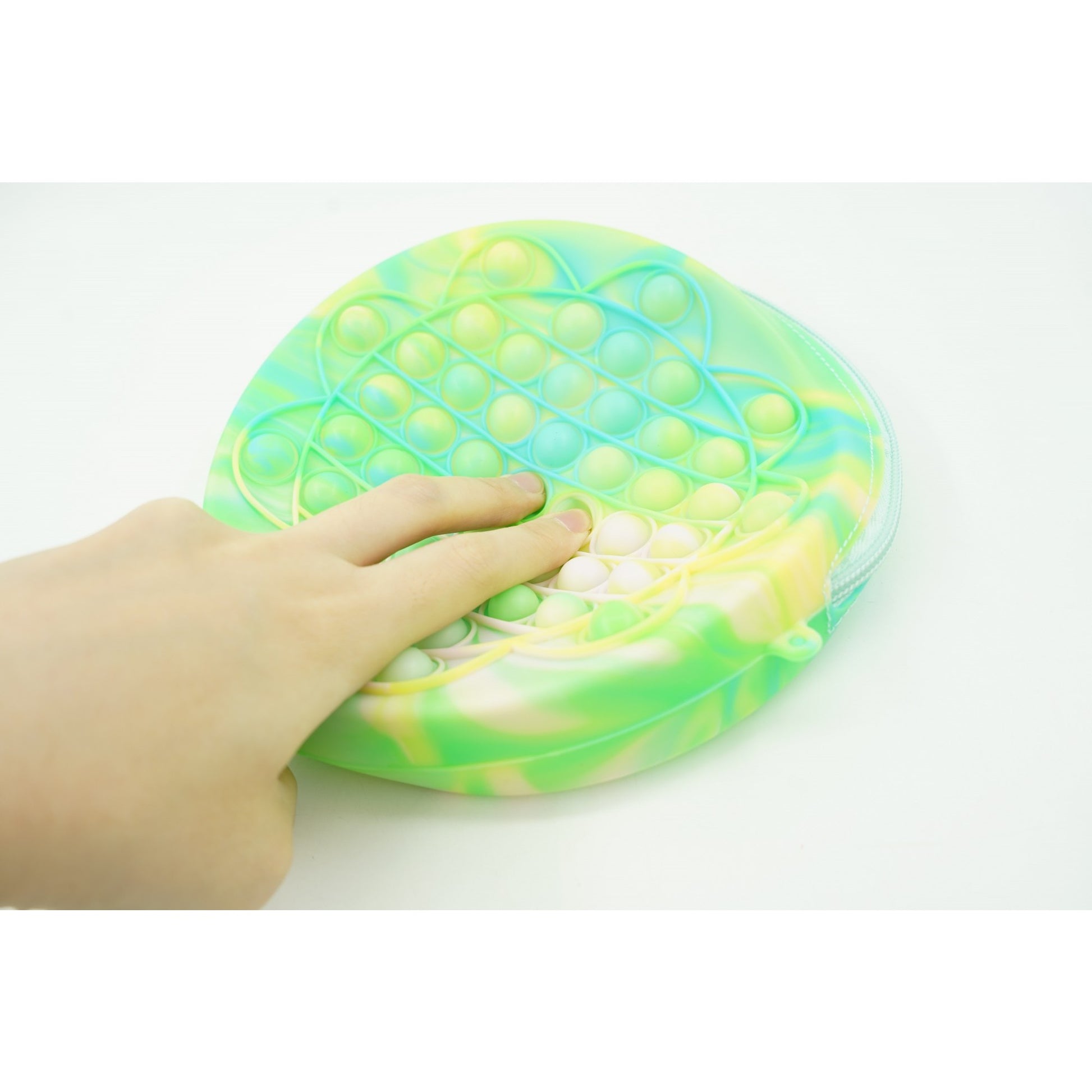 Jucarie antistres din silicon, Klevo, Pop It Now and Flip It, Geanta, Floarea Soarelui, Verde