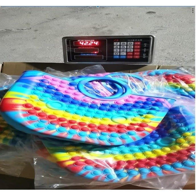 Jucarie Antistres din silicon Klevo, Pop It Now And Flip It, Geanta mare, 28 cm, Multicolor, Model 3
