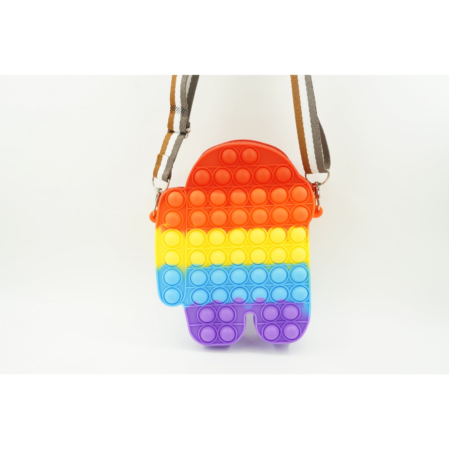 Jucarie antistres din silicon, Klevo, Pop It Now and Flip It, Geanta mica, Among Us, Multicolor