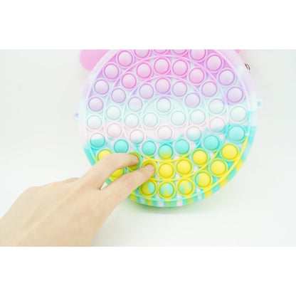 Jucarie antistres din silicon Klevo, Pop it Now and Flip It ,Geanta ,Multicolor