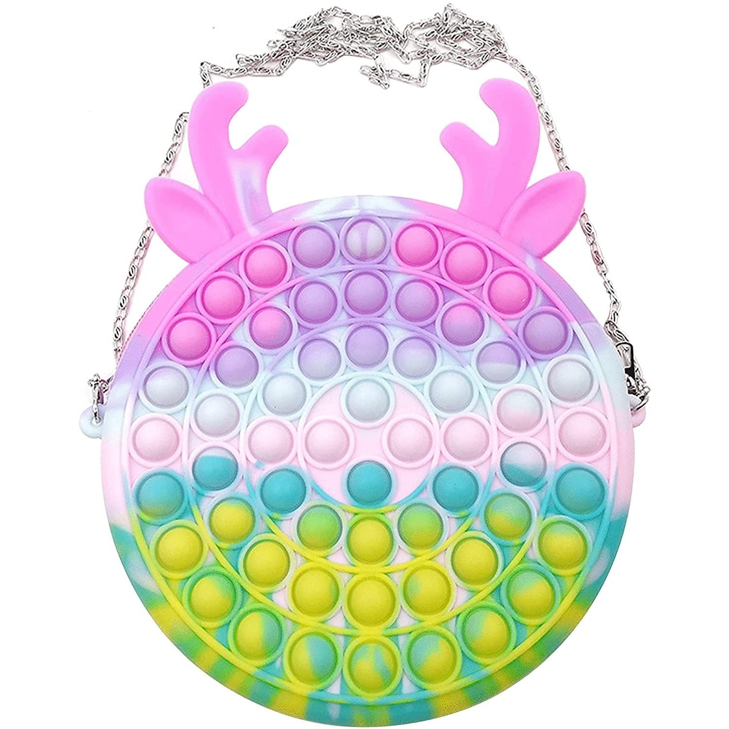 Jucarie antistres din silicon Klevo, Pop it Now and Flip It ,Geanta ,Multicolor