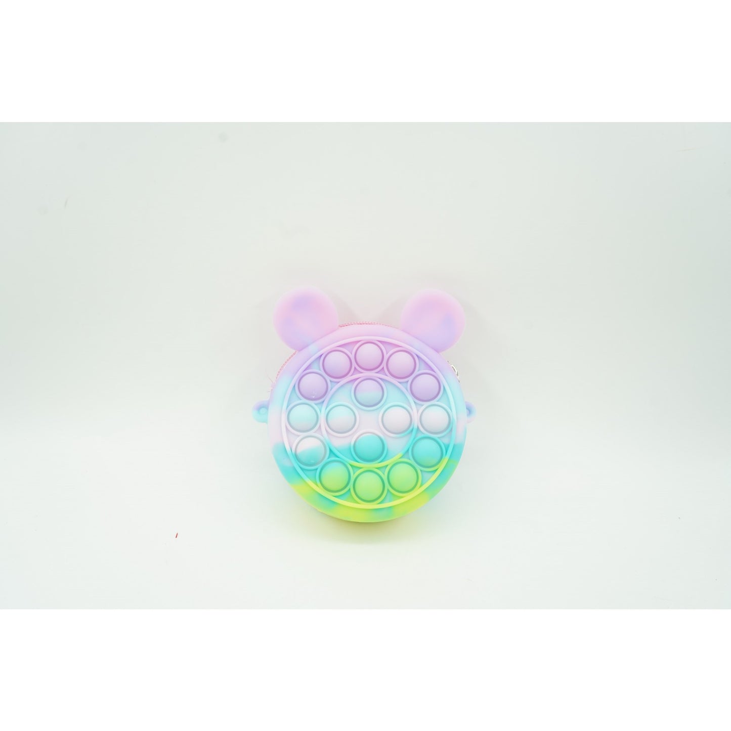 Jucarie antistres din silicon Klevo, Pop it Now and Flip It ,Mini Geanta, Mickey Mouse, 6 cm, Macarons