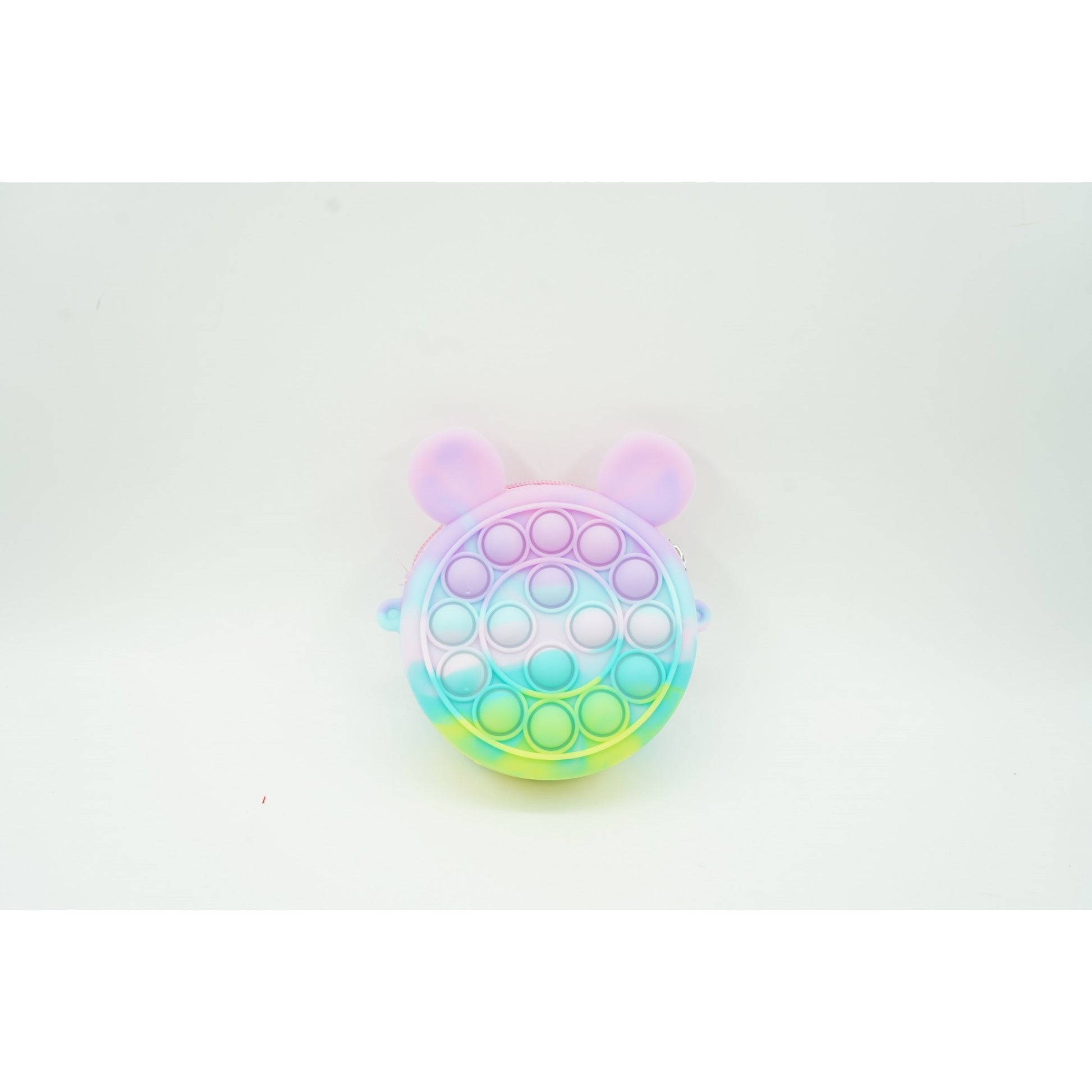 Jucarie antistres din silicon Klevo, Pop it Now and Flip It ,Mini Geanta, Mickey Mouse, 6 cm, Macarons
