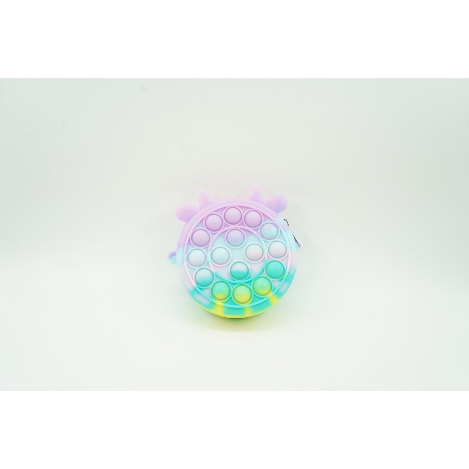 Jucarie antistres din silicon Klevo, Pop it Now and Flip It ,Mini Geanta, Vacuta, 6 cm, Macarons