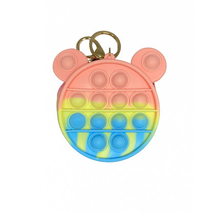 Jucarie Antistres din silicon Klevo, Pop It Now And Flip It, Portofel, 6 cm, Macarons