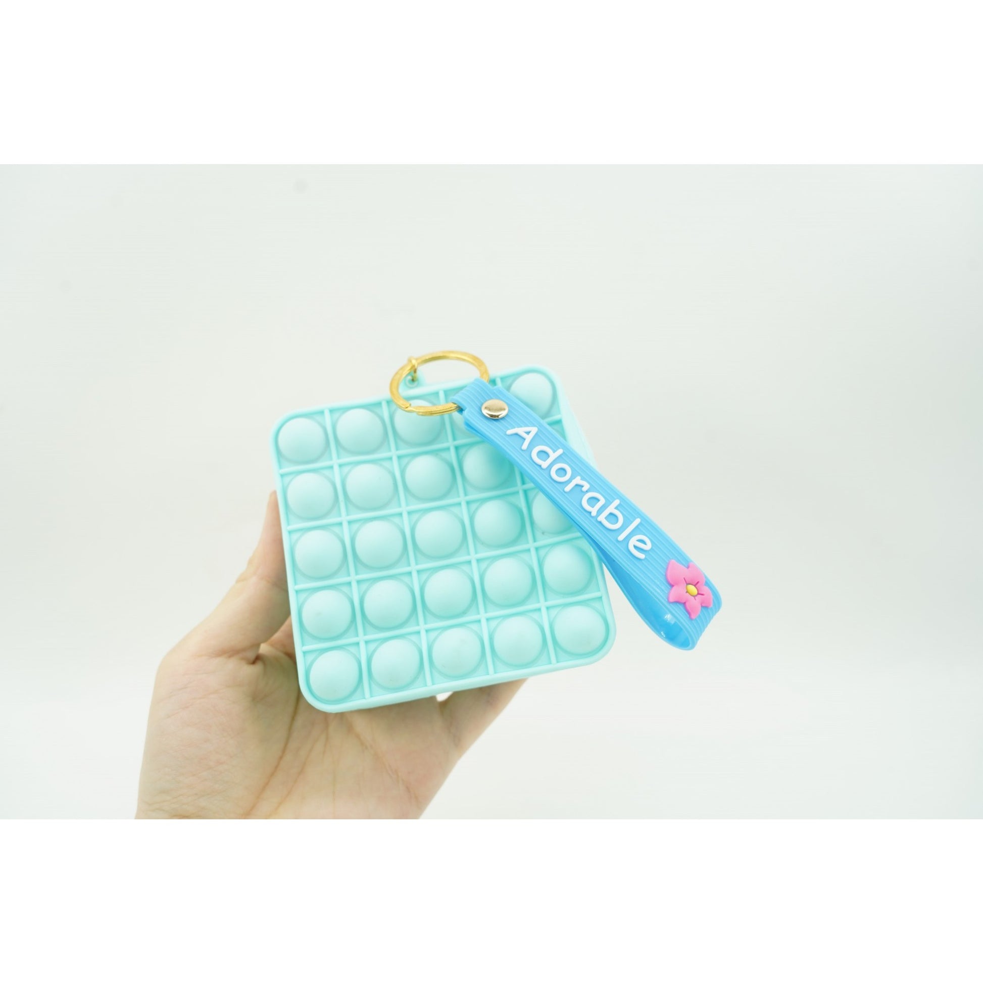 Jucarie antistres din silicon, Klevo, Pop It Now and Flip It, Portofel patrat, Verde/Bleu