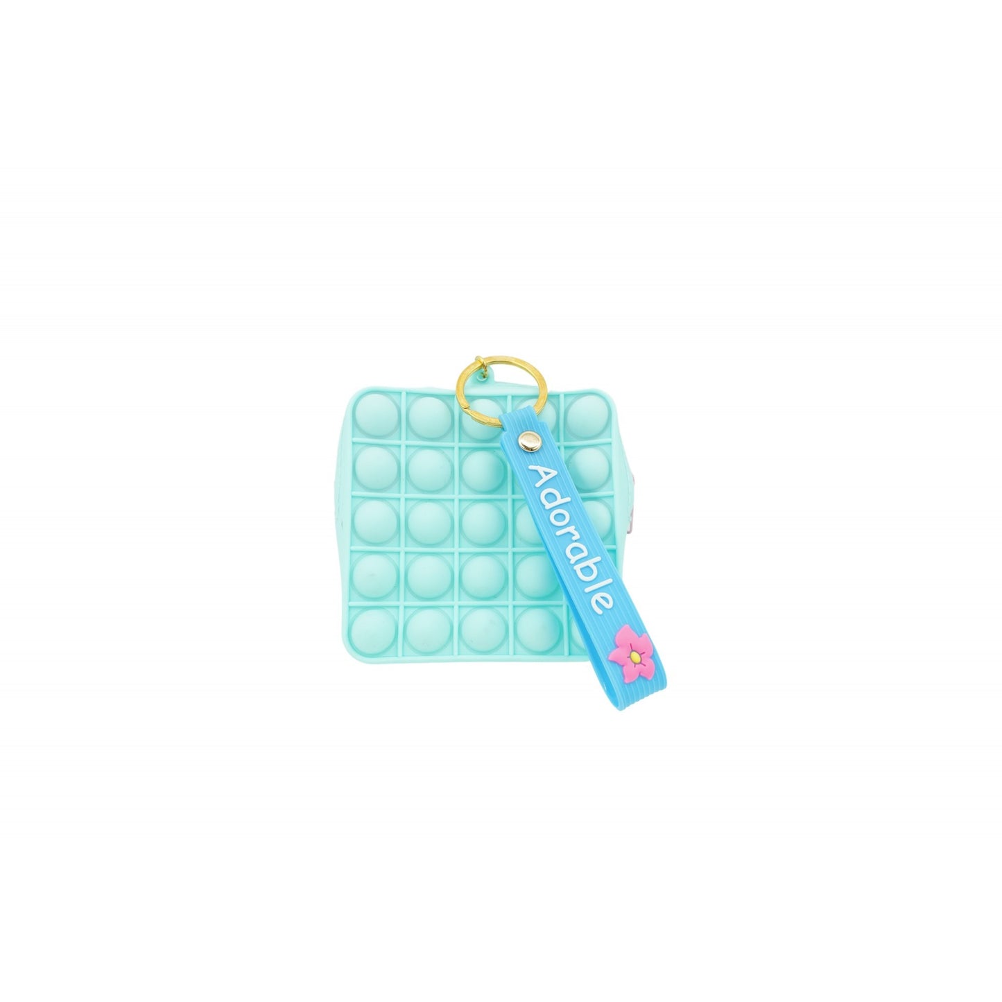 Jucarie antistres din silicon, Klevo, Pop It Now and Flip It, Portofel patrat, Verde/Bleu