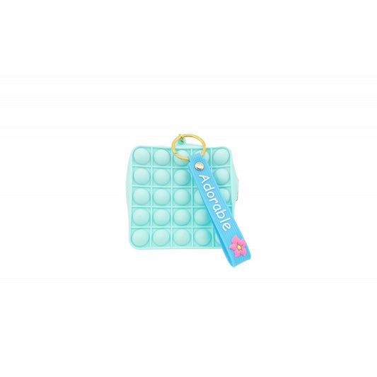 Jucarie antistres din silicon, Klevo, Pop It Now and Flip It, Portofel patrat, Verde/Bleu