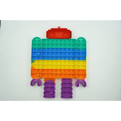 Jucarie antistres din silicon Klevo, Pop it Now and Flip It ,Robot ,Multicolor ,Model 3