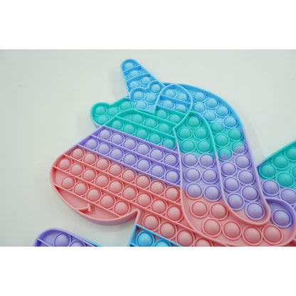 Jucarie antistres din silicon Klevo, Pop it Now and Flip It ,Unicorn cu aripi ,Curcubeu