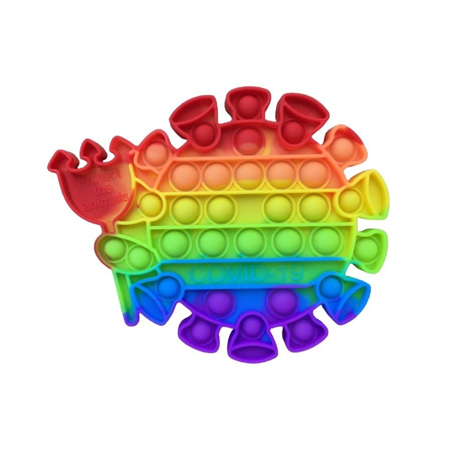 Jucarie antistres din silicon, Klevo, Pop It Now and Flip It, Virus, Multicolor