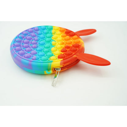 Jucarie antistres din silicon, Pop it Now and Flip It, Klevo, Geanta, Model 3, Multicolor