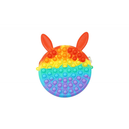 Jucarie antistres din silicon, Pop it Now and Flip It, Klevo, Geanta, Model 3, Multicolor