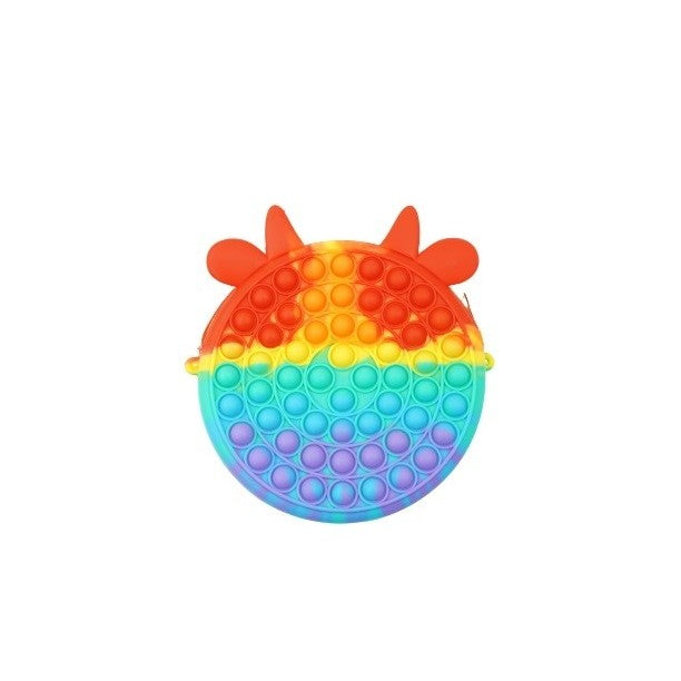 Jucarie antistres din silicon, Pop it Now and Flip It, Klevo, Geanta, Model 4, Multicolor