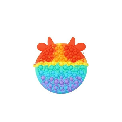 Jucarie antistres din silicon, Pop it Now and Flip It, Klevo, Geanta, Model 4, Multicolor