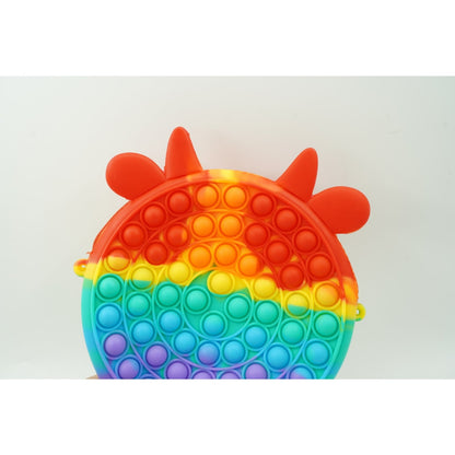 Jucarie antistres din silicon, Pop it Now and Flip It, Klevo, Geanta, Model 4, Multicolor