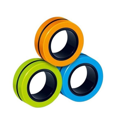 Jucarie antistres Klevo, inele magnetice, 3 piese, Multicolor