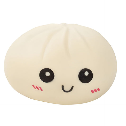 Jucarie Antistres, Klevo, Squishy Gigant, Model Galusca, cu Revenire Lenta, Jucarie Senzoriala Interactiva pentru Copii si Adulti, 8.5 cm, Alb/Crem