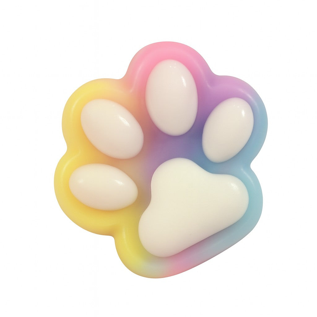 Jucarie Antistres Squishy, Klevo, Labuta de Pisica Squeeze Toys, cu Revenire Lenta, 7.5 cm, Model 270530, Multicolor