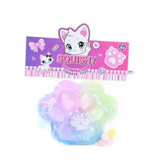 Jucarie Antistres Squishy, Klevo, Labuta de Pisica Squeeze Toys, cu Revenire Lenta, 7.5 cm, Model 270531, Multicolor