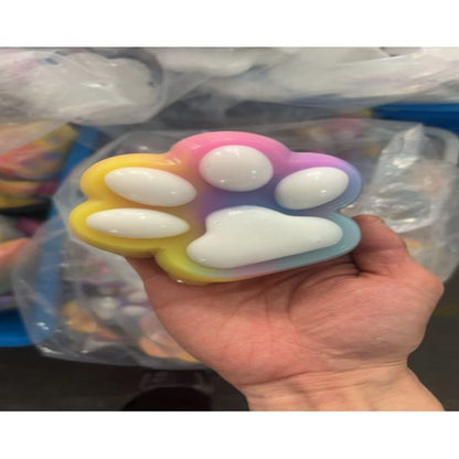 Jucarie Antistres Squishy, Klevo, Labuta de Pisica Squeeze Toys, cu Revenire Lenta, 7.5 cm, Model 270530, Multicolor
