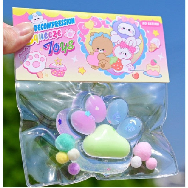 Jucarie Antistres Squishy, Klevo, cu Revenire Lenta, Labuta de Pisica Pufoasa, 7.5 cm, Ambalaj Transparent, Model 27055, Multicolor