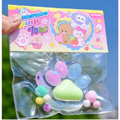 Jucarie Antistres Squishy, Klevo, cu Revenire Lenta, Labuta de Pisica Pufoasa, 7.5 cm, Ambalaj Transparent, Model 27055, Multicolor