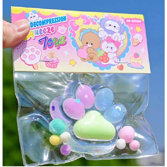 Jucarie Antistres Squishy, Klevo, cu Revenire Lenta, Labuta de Pisica Pufoasa, 7.5 cm, Ambalaj Transparent, Model 27055, Multicolor