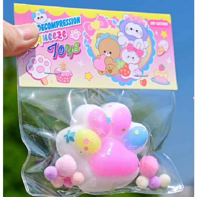 Jucarie Antistres Squishy, Klevo, cu Revenire Lenta, Labuta de Pisica Pufoasa, 7.5 cm, Ambalaj Transparent, Model 27056, Multicolor