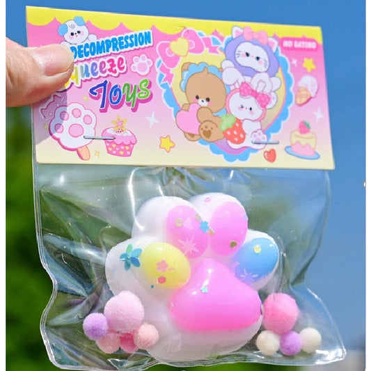 Jucarie Antistres Squishy, Klevo, cu Revenire Lenta, Labuta de Pisica Pufoasa, 7.5 cm, Ambalaj Transparent, Model 27056, Multicolor