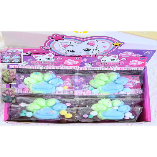 Jucarie Antistres Squishy, Klevo, cu Revenire Lenta, Labuta de Pisica Pufoasa, 7.5 cm, Ambalaj Transparent, Model 27059, Multicolor