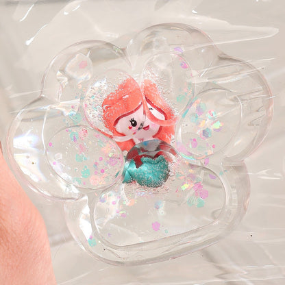 Jucarie Antistres Squishy, Klevo, Labuta de Pisica Pufoasa, cu Revenire Lenta, 7 x 6.5 cm, Model Printesa, Multicolor