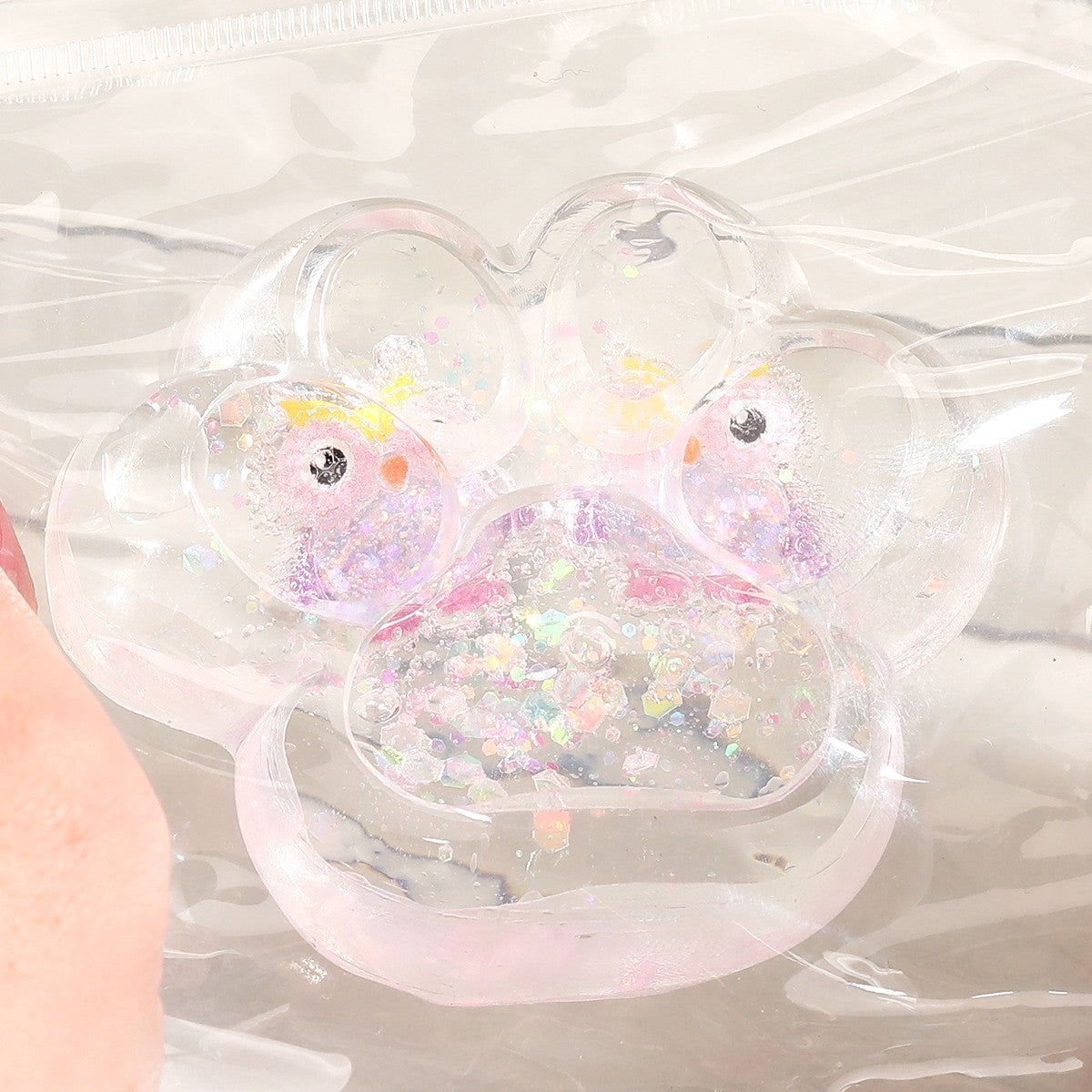 Jucarie Antistres Squishy, Klevo, Labuta de Pisica Pufoasa, cu Revenire Lenta, 7 x 6.5 cm, Model Ciuperca, Multicolor