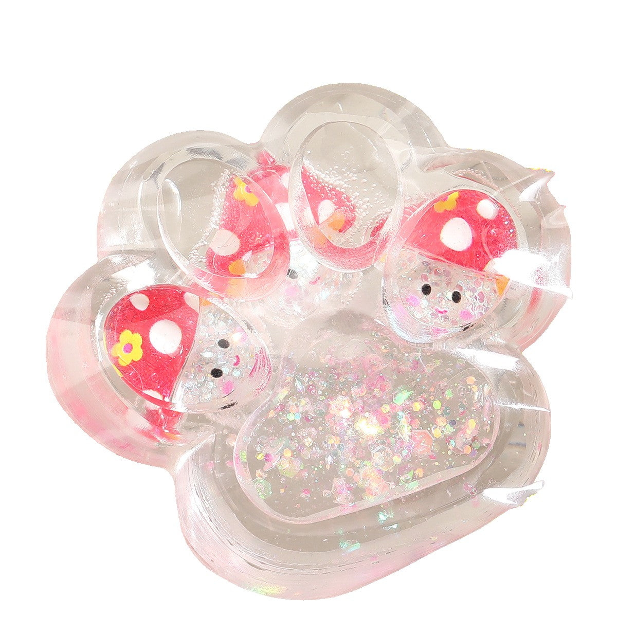 Jucarie Antistres Squishy, Klevo, Labuta de Pisica Pufoasa, cu Revenire Lenta, 7 x 6.5 cm, Model Ciuperca, Multicolor