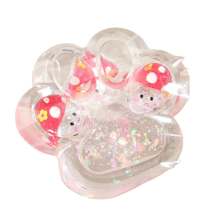 Jucarie Antistres Squishy, Klevo, Labuta de Pisica Pufoasa, cu Revenire Lenta, 7 x 6.5 cm, Model Ciuperca, Multicolor