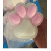 Jucarie Antistres Squishy, Klevo, cu Revenire Lenta, Labuta de Pisica Pufoasa, 8.5 x 7.5 cm, Ambalaj Transparent, Alb Roz