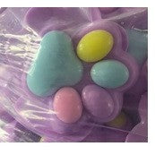 Jucarie Antistres Squishy, Klevo, cu Revenire Lenta, Labuta de Pisica Pufoasa, 8.5 x 7.5 cm, Ambalaj Transparent, Mov Multicolor