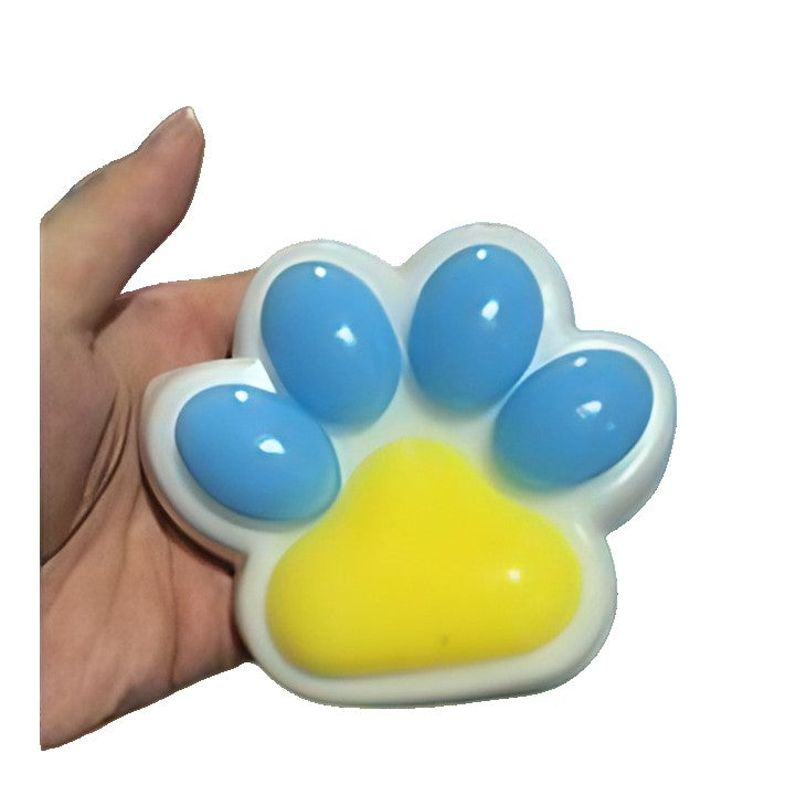 Jucarie Antistres Squishy, Klevo, cu Revenire Lenta, Squeeze Pinch Family, Model Cat Paw, 12.5x10.5 cm, 220g, Ambalaj Transparent, Model 019, Multicolor