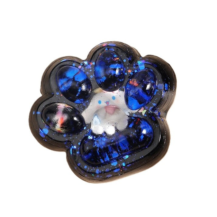 Jucarie Antistres Squishy, Klevo, cu Revenire Lenta, Model Cat Paw, Squeeze Pinch Family, 6.5 x 6 cm, din Tpr, 4-6 Ani, Model 2 Figurine, Negru cu Insertii