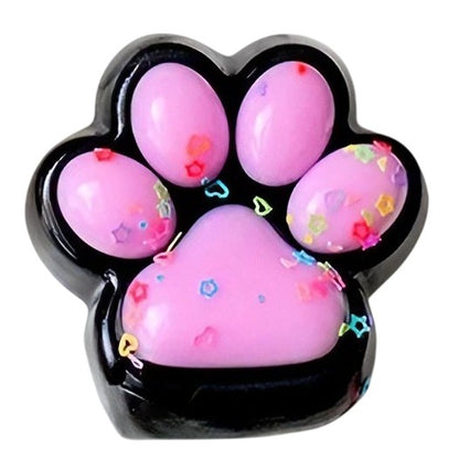 Jucarie Antistres Squishy, Klevo, cu Revenire Lenta, Squeeze Pinch Family, Model Labuta de Pisica, 6.8x6.2 cm, 55g, Ambalaj Transparent, Roz Deschis