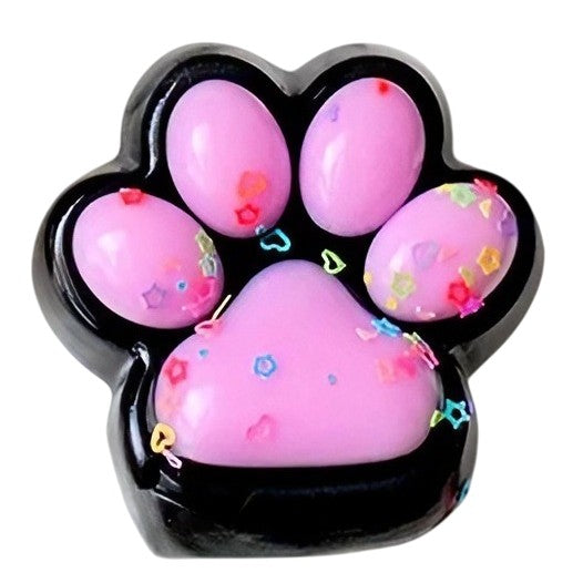 Jucarie Antistres Squishy, Klevo, cu Revenire Lenta, Squeeze Pinch Family, Model Labuta de Pisica, 6.8x6.2 cm, 55g, Ambalaj Transparent, Roz Deschis